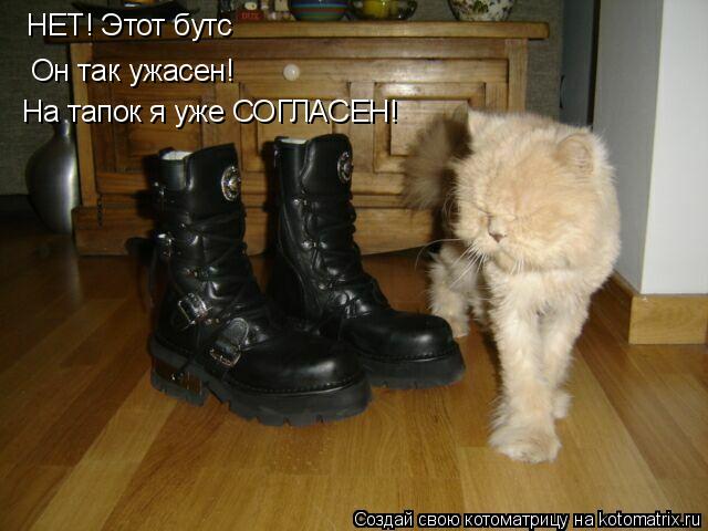 НЕТ! Этот бутс Он так ужасен! На тапок я уже СОГЛАСЕН!... Котоматрица: НЕТ! Этот бутс Он так ужасен! На тапок я уже СОГЛАСЕН!