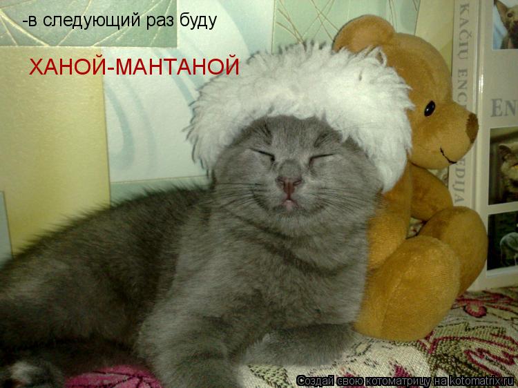 -в следующий раз буду ХАНОЙ-МАНТАНОЙ... Котоматрица: -в следующий раз буду ХАНОЙ-МАНТАНОЙ