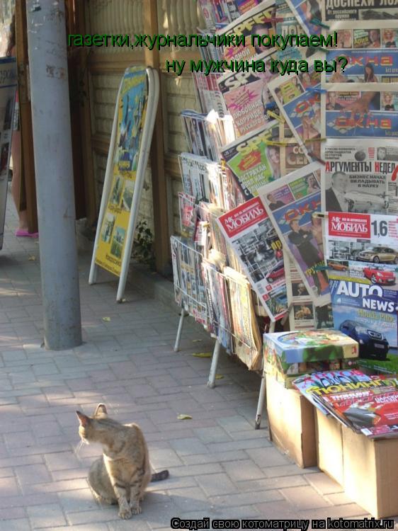 газетки,журнальчики покупаем! ну мужчина куда вы?... Котоматрица: газетки,журнальчики покупаем! ну мужчина куда вы?