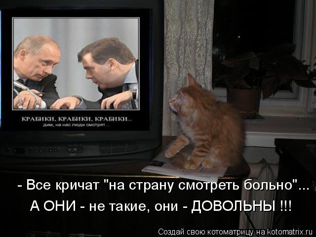 - Все кричат "на страну смотреть больно"... А ОНИ - не такие, они - ДОВОЛЬНЫ !!!... Котоматрица: - Все кричат "на страну смотреть больно"... А ОНИ - не такие, они - ДОВОЛЬНЫ !!!