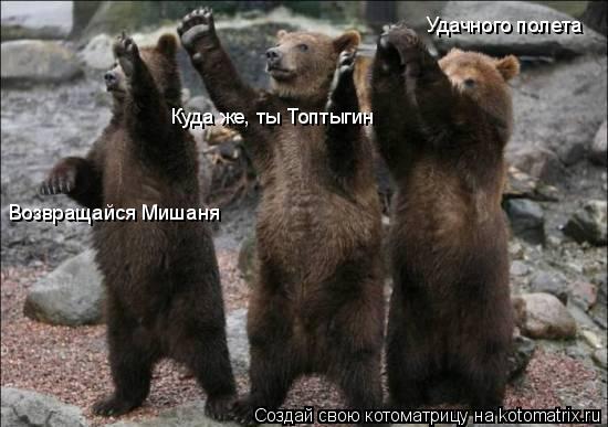 Удачного полета Куда же, ты Топтыгин Возвращайся Мишаня... Котоматрица: Удачного полета Куда же, ты Топтыгин Возвращайся Мишаня