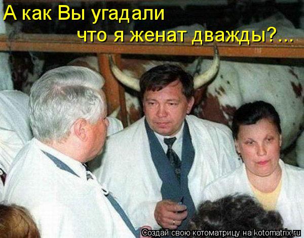 А как Вы угадали что я женат дважды?...... Котоматрица: А как Вы угадали что я женат дважды?...