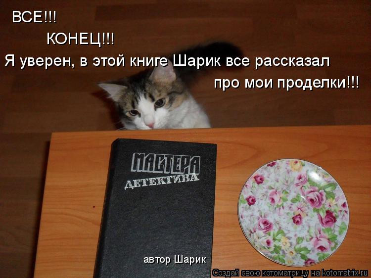 Котоматрица: автор Шарик ВСЕ!!! КОНЕЦ!!! Я уверен, в этой книге Шарик все рассказал про мои проделки!!!
