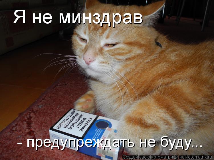 Я не минздрав - предупреждать не буду...... Котоматрица: Я не минздрав - предупреждать не буду...