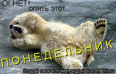 О! НЕТ! опять этот... П:О:Н:Е:Д:Е:Л:Ь:Н:И:К... Котоматрица: О! НЕТ! опять этот... П:О:Н:Е:Д:Е:Л:Ь:Н:И:К