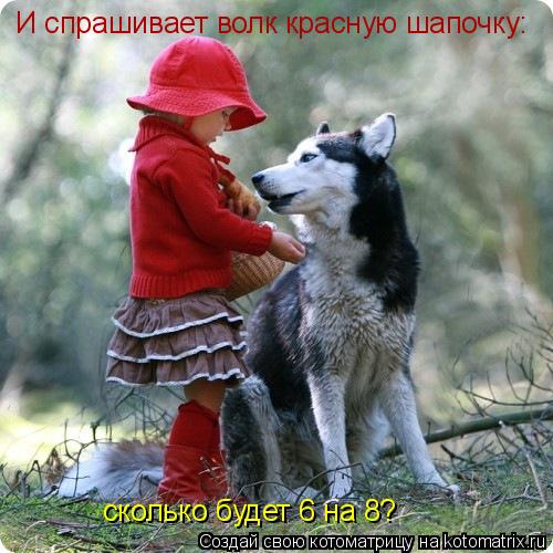 И спрашивает волк красную шапочку: сколько будет 6 на 8?... Котоматрица: И спрашивает волк красную шапочку: сколько будет 6 на 8?