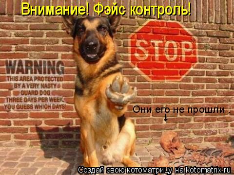 Котоматрица: \ - - Они его не прошли . Внимание! Фэйс контроль!
