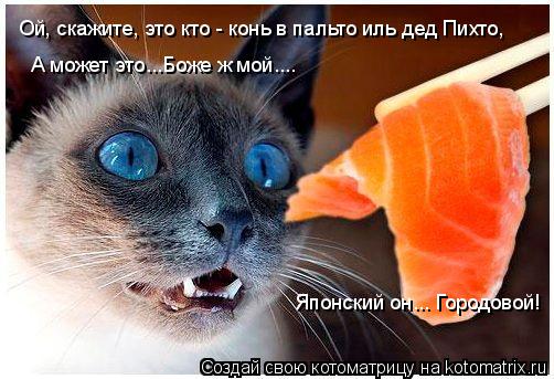 Ой, скажите, это кто - конь в пальто иль дед Пихто, А может это...Боже ж мой.... Японский он... Город... Котоматрица: Ой, скажите, это кто - конь в пальто иль дед Пихто, А может это...Боже ж мой.... Японский он... Городовой!