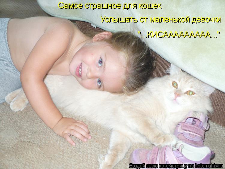 Котоматрица: Самое страшное для кошек Услышать от маленькой девочки "...КИСААААААААА..."