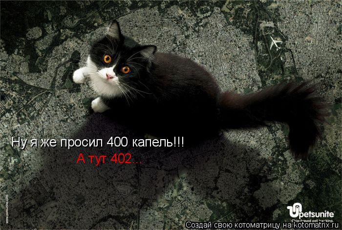 Котоматрица: Ну я же просил 400 капель!!! А тут 402...