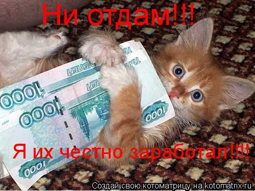 Ни отдам!!! Я их честно заработал!!!!... Котоматрица: Ни отдам!!! Я их честно заработал!!!!