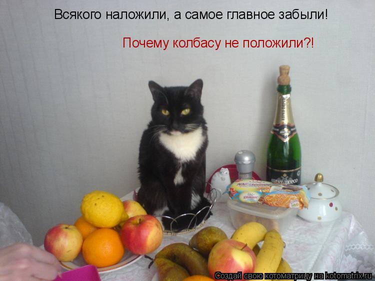 Всякого наложили, а самое главное забыли! Почему колбасу не положили?!... Котоматрица: Всякого наложили, а самое главное забыли! Почему колбасу не положили?!