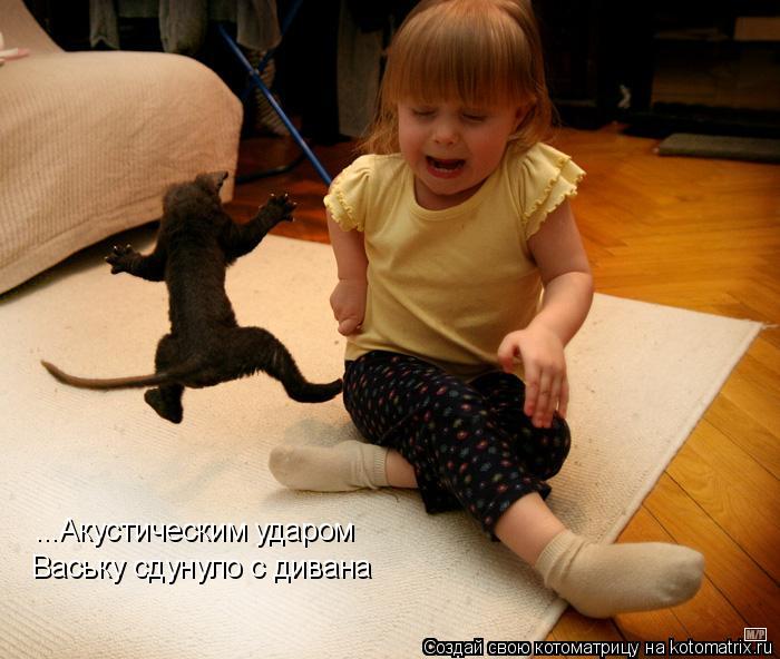 ...Акустическим ударом Ваську сдунуло с дивана... Котоматрица: ...Акустическим ударом Ваську сдунуло с дивана