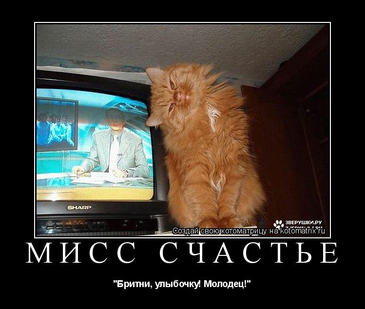 Котоматрица: Мисс Счастье "Бритни, улыбочку! Молодец!"
