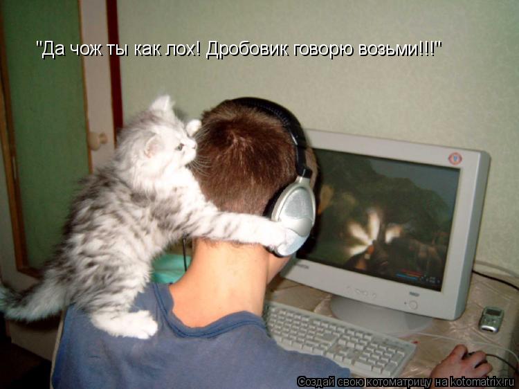 Котоматрица: "Да чож ты как лох! Дробовик говорю возьми!!!"