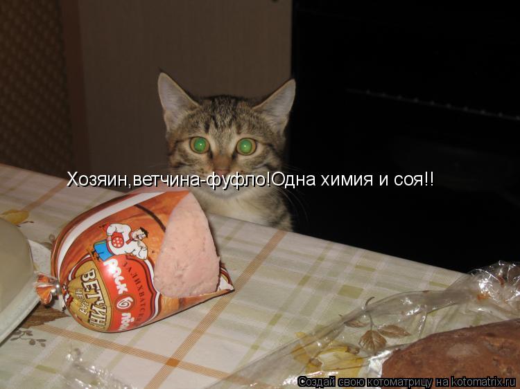 Хозяин,ветчина-фуфло!Одна химия и соя!!... Котоматрица: Хозяин,ветчина-фуфло!Одна химия и соя!!