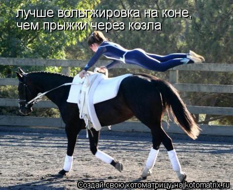 лучше вольтжировка на коне, чем прыжки через козла... Котоматрица: лучше вольтжировка на коне, чем прыжки через козла