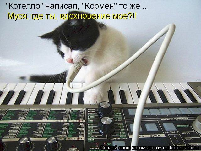 Котоматрица: "Котелло" написал, "Кормен" то же... Муся, где ты, вдохновение мое?!!