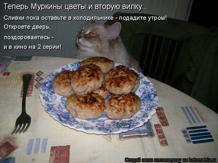 Сливки пока оставьте в холодильнике - подадите утром! Откроете дверь, поздороваетесь - и в кино на 2... Котоматрица: Сливки пока оставьте в холодильнике - подадите утром! Откроете дверь, поздороваетесь - и в кино на 2 серии! Теперь Муркины цветы и вторую вил