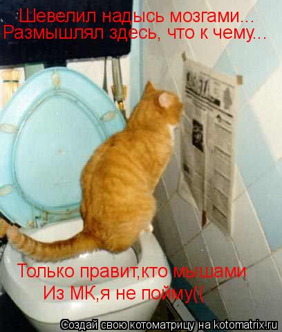 Шевелил надысь мозгами... Размышлял здесь, что к чему... Только правит,кто мышами Из МК,я не пойму((... Котоматрица: Шевелил надысь мозгами... Размышлял здесь, что к чему... Только правит,кто мышами Из МК,я не пойму((