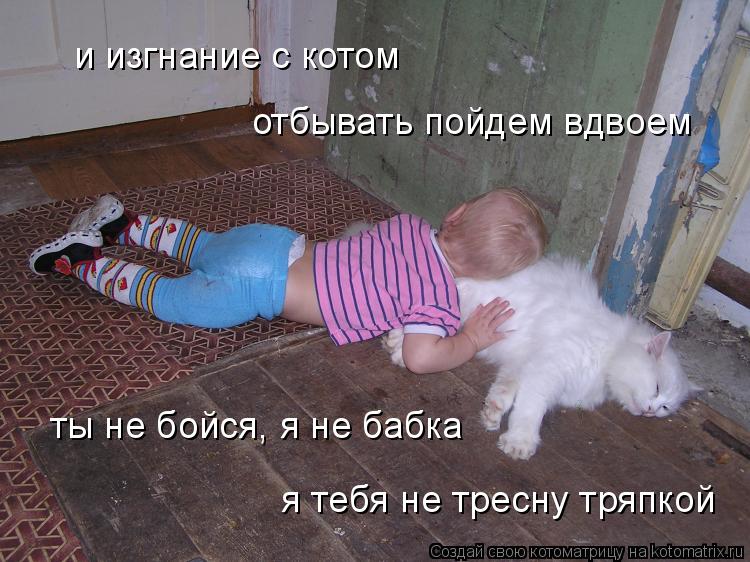 и изгнание с котом отбывать пойдем вдвоем ты не бойся, я не бабка я тебя не тресну тряпкой... Котоматрица: и изгнание с котом отбывать пойдем вдвоем ты не бойся, я не бабка я тебя не тресну тряпкой