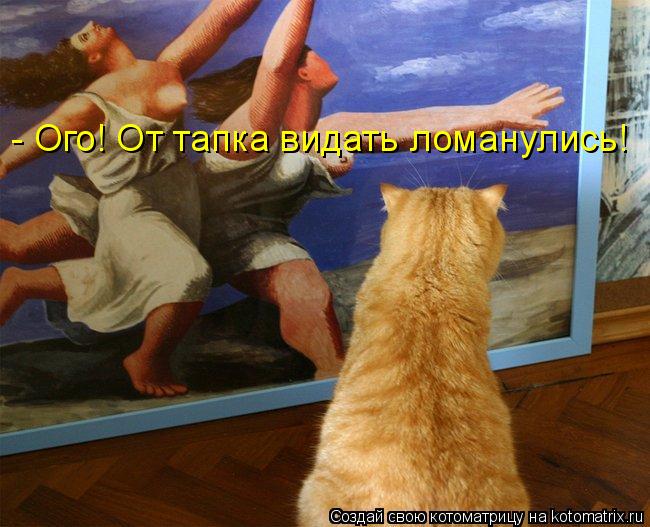 - Ого! От тапка видать ломанулись!... Котоматрица: - Ого! От тапка видать ломанулись!