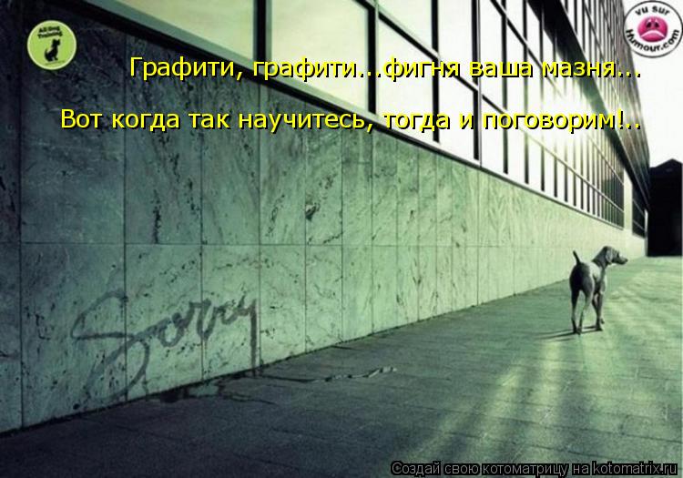 Графити, графити...фигня ваша мазня... Вот когда так научитесь, тогда и поговорим!..... Котоматрица: Графити, графити...фигня ваша мазня... Вот когда так научитесь, тогда и поговорим!..