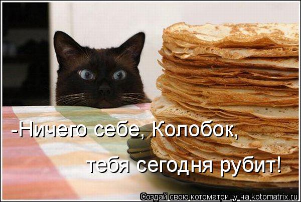тебя сегодня рубит! -Ничего себе, Колобок,... Котоматрица: тебя сегодня рубит! -Ничего себе, Колобок,