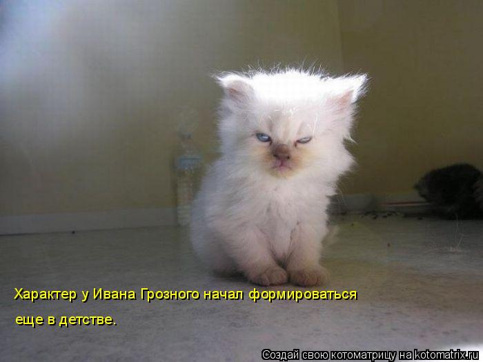 Котоматрица: Характер у Ивана Грозного начал формироваться  еще в детстве.