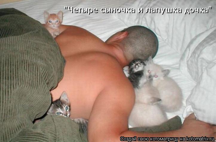 Котоматрица: "Четыре сыночка и лапушка дочка"