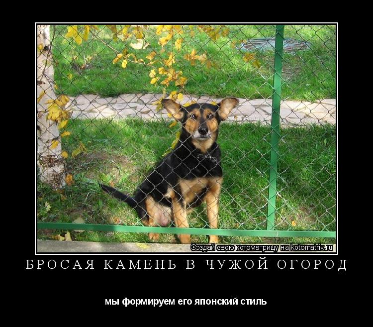 Котоматрица: Бросая камень в чужой огород мы формируем его японский стиль