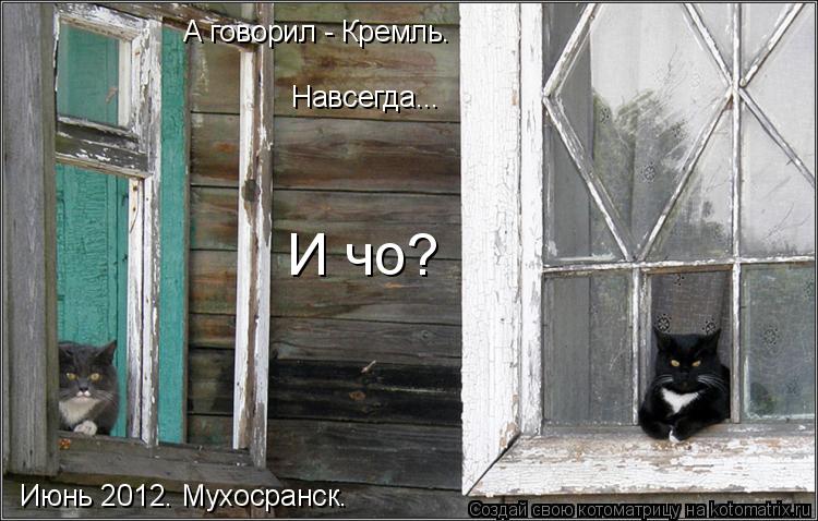 Июнь 2012. Мухосранск. А говорил - Кремль. Навсегда... И чо?... Котоматрица: Июнь 2012. Мухосранск. А говорил - Кремль. Навсегда... И чо?