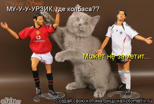 Котоматрица: МУ-У-У-УРЗИК, где колбаса?? Может не заметит...