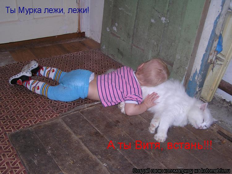 Ты Мурка лежи, лежи! А ты Витя, встань!!!... Котоматрица: Ты Мурка лежи, лежи! А ты Витя, встань!!!