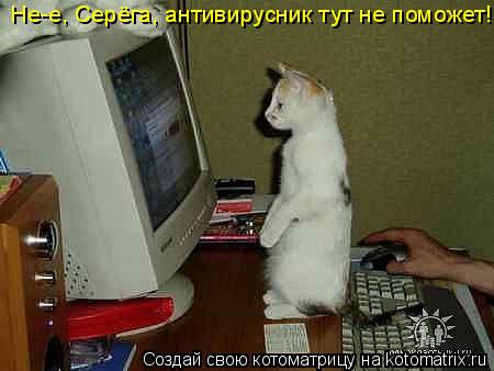 Котоматрица: Не-е, Серёга, антивирусник тут не поможет!