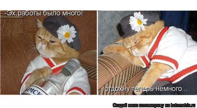 Котоматрица: отдохну теперь немного...  -Эх,работы было много!