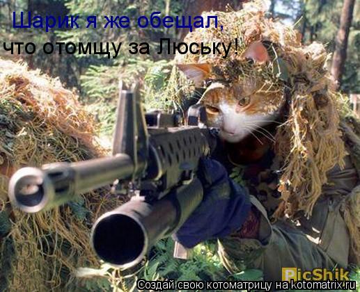 Котоматрица: Шарик я же обещал,  что отомщу за Люську!