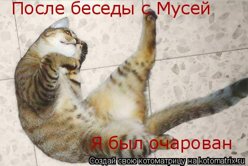 После беседы с Мусей После беседы с Мусей Я был очарован... Котоматрица: После беседы с Мусей После беседы с Мусей Я был очарован