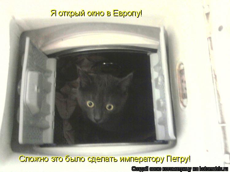 Котоматрица: Я открый окно в Европу! Сложно это было сделать императору Петру!