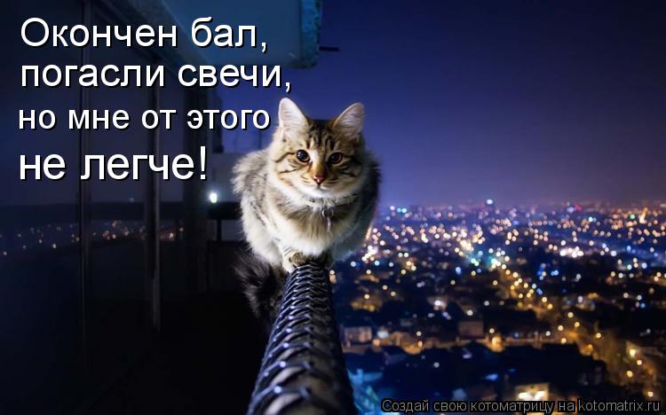 Окончен бал, погасли свечи, но мне от этого не легче!... Котоматрица: Окончен бал, погасли свечи, но мне от этого не легче!