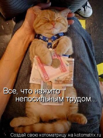 Все, что нажито непосильным трудом...... Котоматрица: Все, что нажито непосильным трудом...