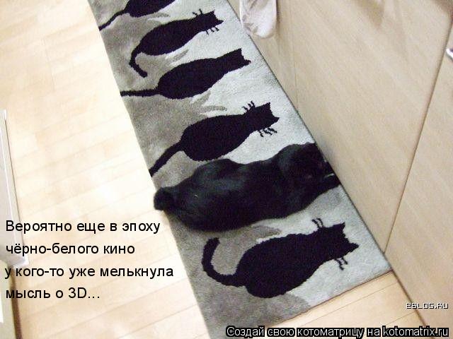 Котоматрица: Вероятно еще в эпоху  чёрно-белого кино у кого-то уже мелькнула мысль о 3D...