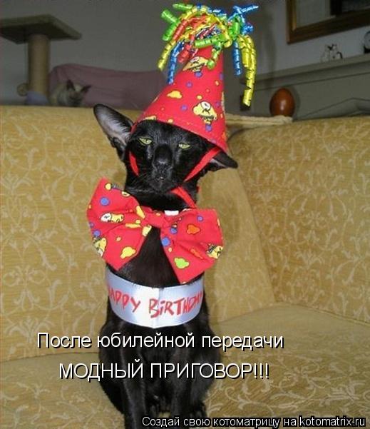 Котоматрица: После юбилейной передачи  МОДНЫЙ ПРИГОВОР!!!