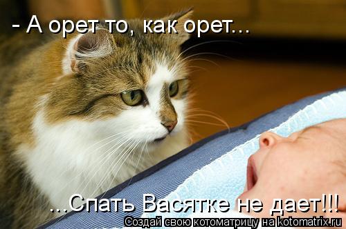 - А орет то, как орет... ...Спать Васятке не дает!!!... Котоматрица: - А орет то, как орет... ...Спать Васятке не дает!!!