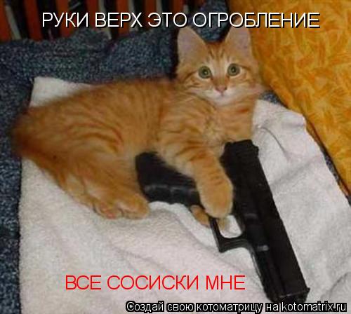 Котоматрица: РУКИ ВЕРХ ЭТО ОГРОБЛЕНИЕ ВСЕ СОСИСКИ МНЕ