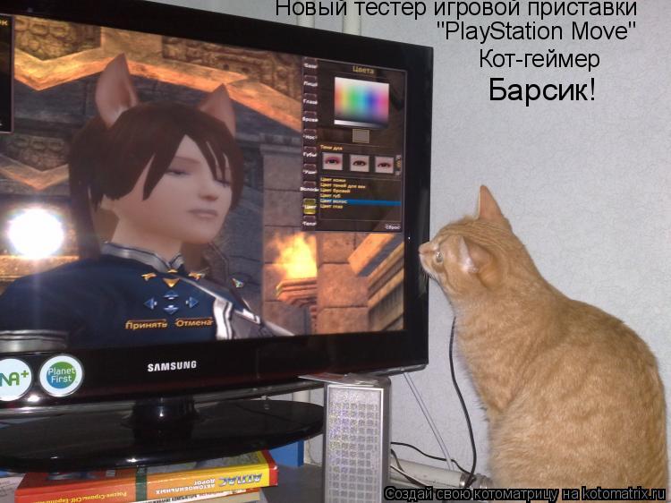 Котоматрица: Новый тестер игровой приставки "PlayStation Move" Кот-геймер Барсик!