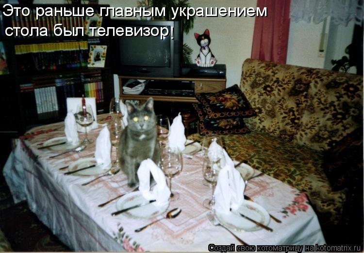 Котоматрица: Это раньше главным украшением стола был телевизор !