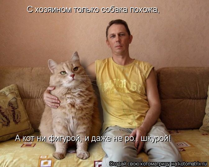 Котоматрица: С хозяином только собака похожа, А кот ни фигурой, и даже не ро.. шкурой!