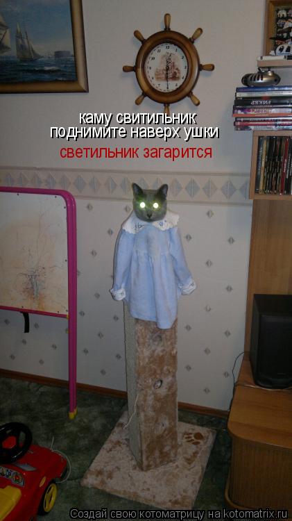 Котоматрица: каму свитильник  поднимите наверх ушки   светильник загарится