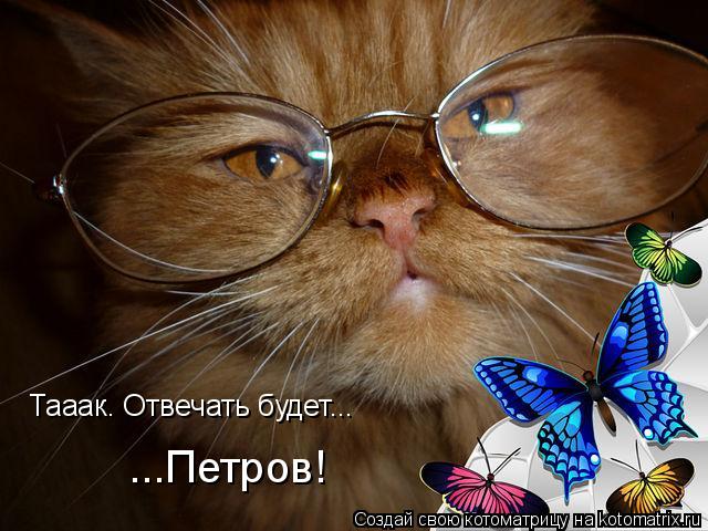 Тааак. Отвечать будет... ...Петров!... Котоматрица: Тааак. Отвечать будет... ...Петров!